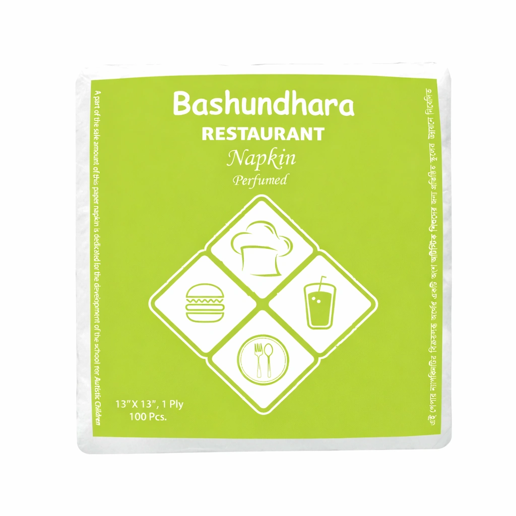 Bashundhara Restaurant Napkin (Perfumed 100 pcs X 1 ply) - Box