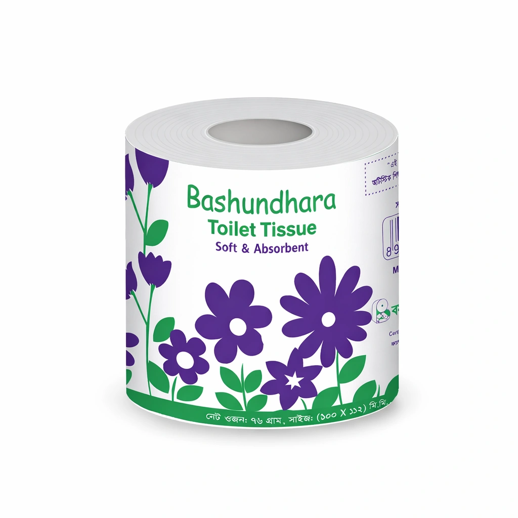 Bashundhara Toilet Tissue (White 172 sheets X 2 ply) - Roll